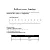Guide imprimable pour mesurer le tour de poignet avant de commander un bracelet personnalisé, avec règle graduée en centimètres et tableau des tailles S, M et L. Légende